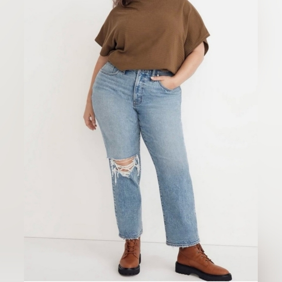 Madewell Denim - NEW Madewell Kingsbury Wash Blue Curvy Vintage-Style Straight-Leg Jeans Size 28W